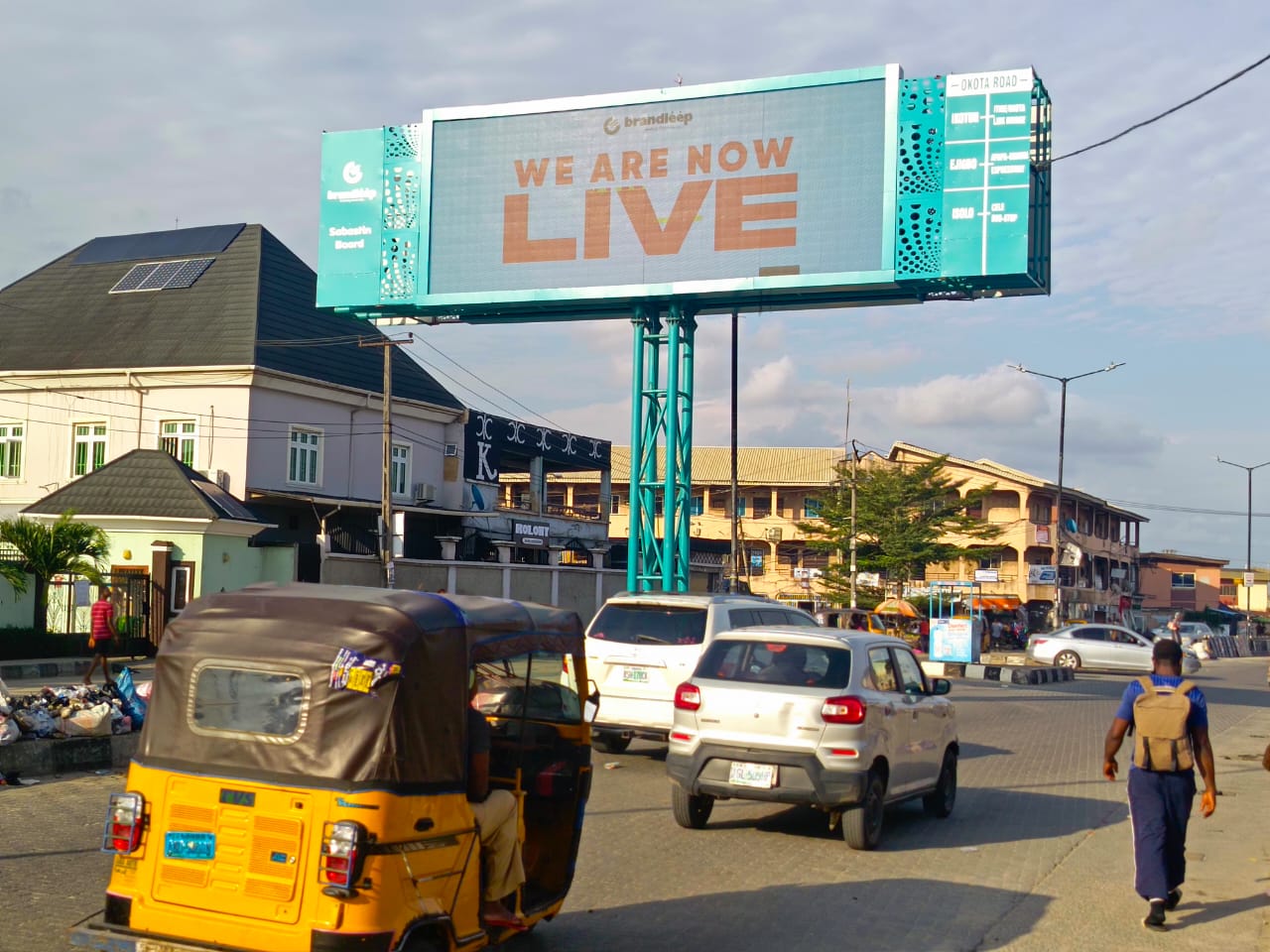 Double Sided Eyecatcher Gantry at Ago Palace Way, Okota